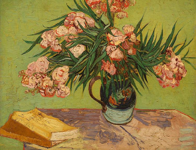 Vincent Van Gogh Vase with Oleanders and Books Spain oil painting art